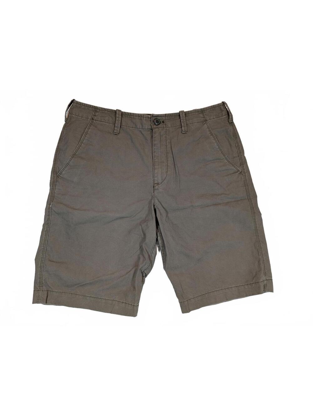 Express Chino Shorts Flat Front Casual Khaki Zip Fly Mens 31 Classic Fit 31x10